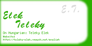 elek teleky business card